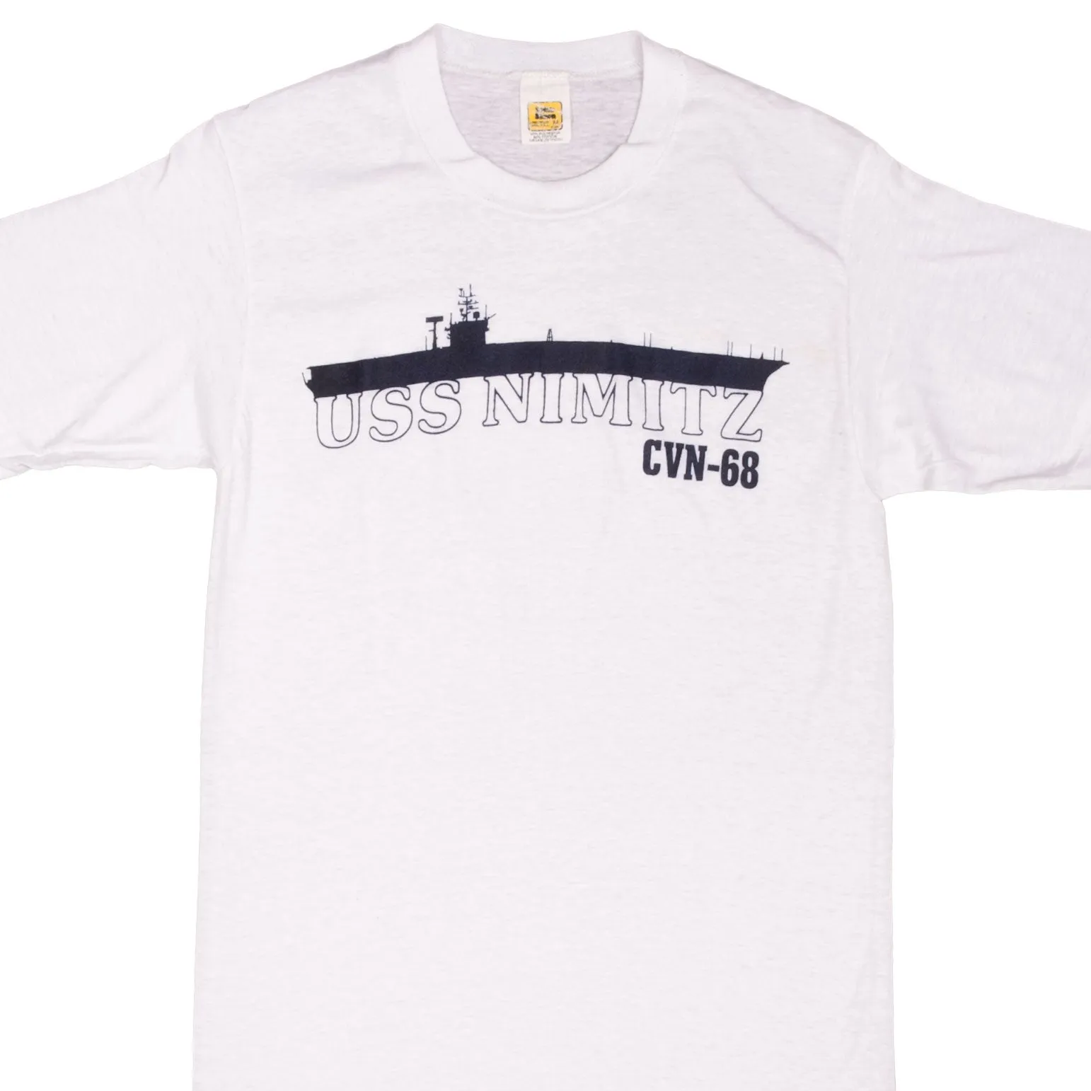 VINTAGE USN NAVY USS NIMITWZ CVN 68 1980S TEE SHIRT SIZE SMALL MADE IN USA